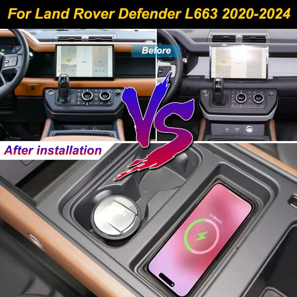 Wireless Car Charger Mount Fast Charging - 랜드로버 레인지로버 디펜더 2020-2024 차량용 무선