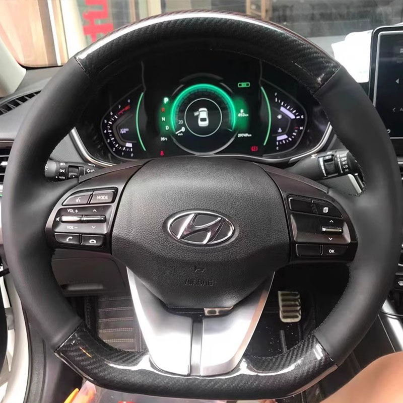 Car Steering Wheel Cover Anti Slip Breathable - 현대 엘란트라 4 2016-2019 아이오닉 2017-2019