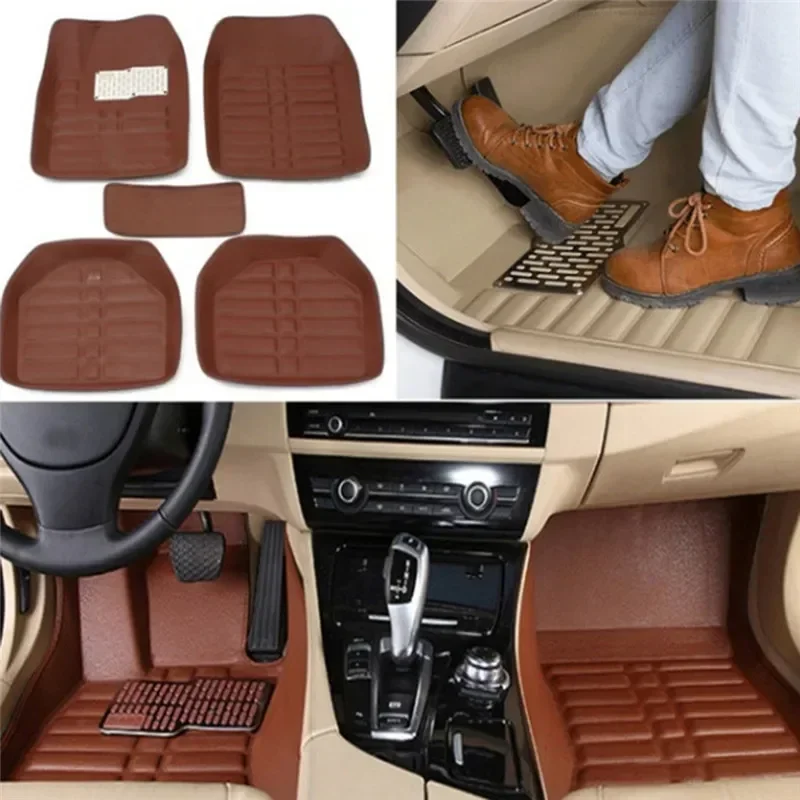 Car Floor Mats Universal Waterproof Leather - 5pcs 프리미엄 쉬운 청소 방수 자동차
