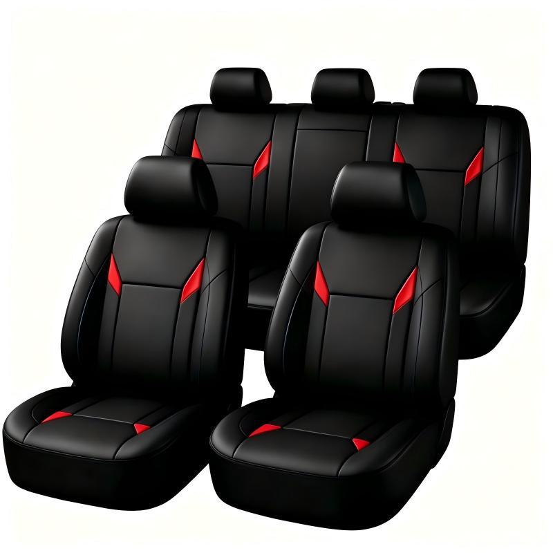 Leather Car Seat Covers Full Set Universal - 유니버설 핏 PU 가죽 자동차 시트