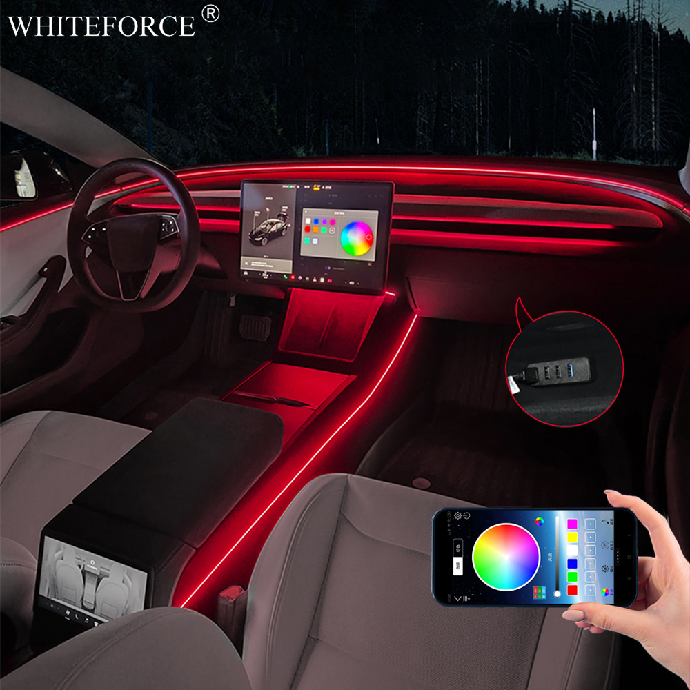 Led Ambient Interior Car Lights App Control - 테슬라 모델 Y 주니퍼 LED 실내