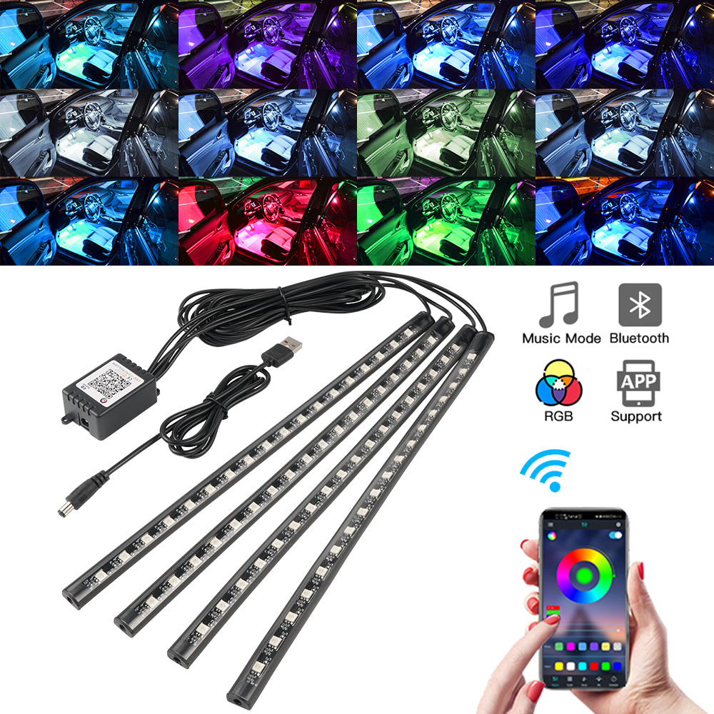 Led Ambient Interior Car Lights App Control - 네온 LED 자동차 실내등 APP 음악