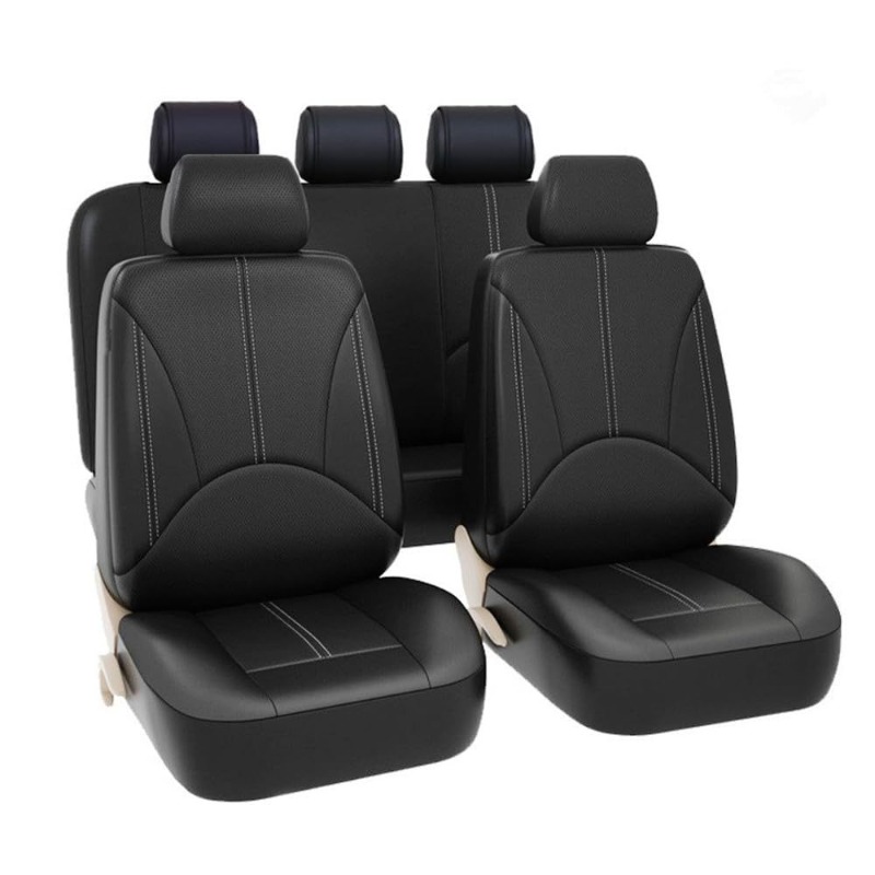 Leather Car Seat Covers Full Set Universal - 유니버셜 블랙 PU 가죽 자동차 시트