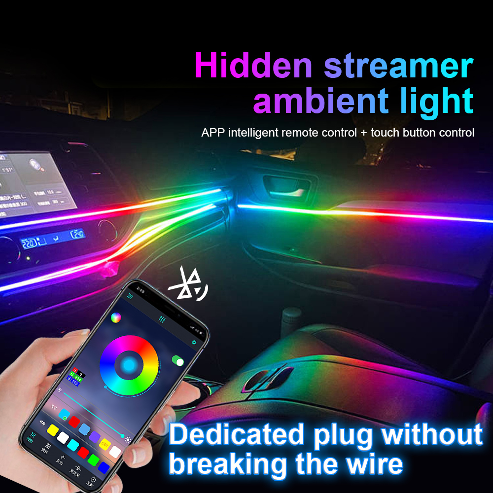 18 in 1 64 색상 RGB 심포니 자동차 주변 조 - Led Ambient Interior Car Lights App Control 리뷰 및 가격