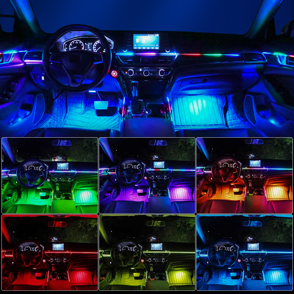 6/10/14/18 in 1 차량용 무드등 LED RG - Led Ambient Interior Car Lights App Control 리뷰 및 가격