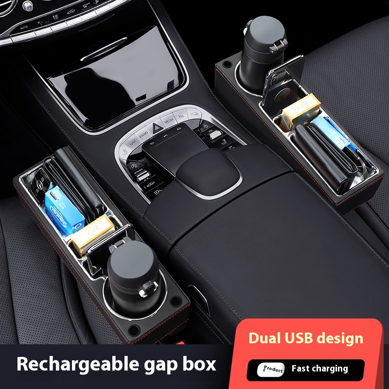 카시트 갭 필러 정리함, 컵 거치대 포함, 앞좌석 콘솔 - Seat Gap Filler Organizer With Usb Charger 리뷰 및 가격