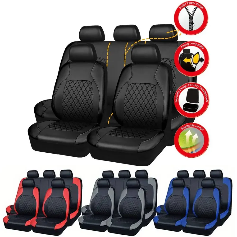 유니버설 인조가죽 자동차 시트 커버 풀세트 – 앞좌석과 - Leather Car Seat Covers Full Set Universal 리뷰 및 가격