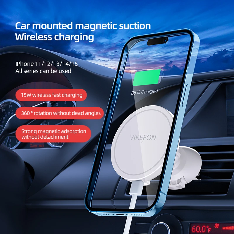아이폰 12 13 14 15 프로 맥스용 VIKEFON - Wireless Car Charger Mount Fast Charging 리뷰 및 가격
