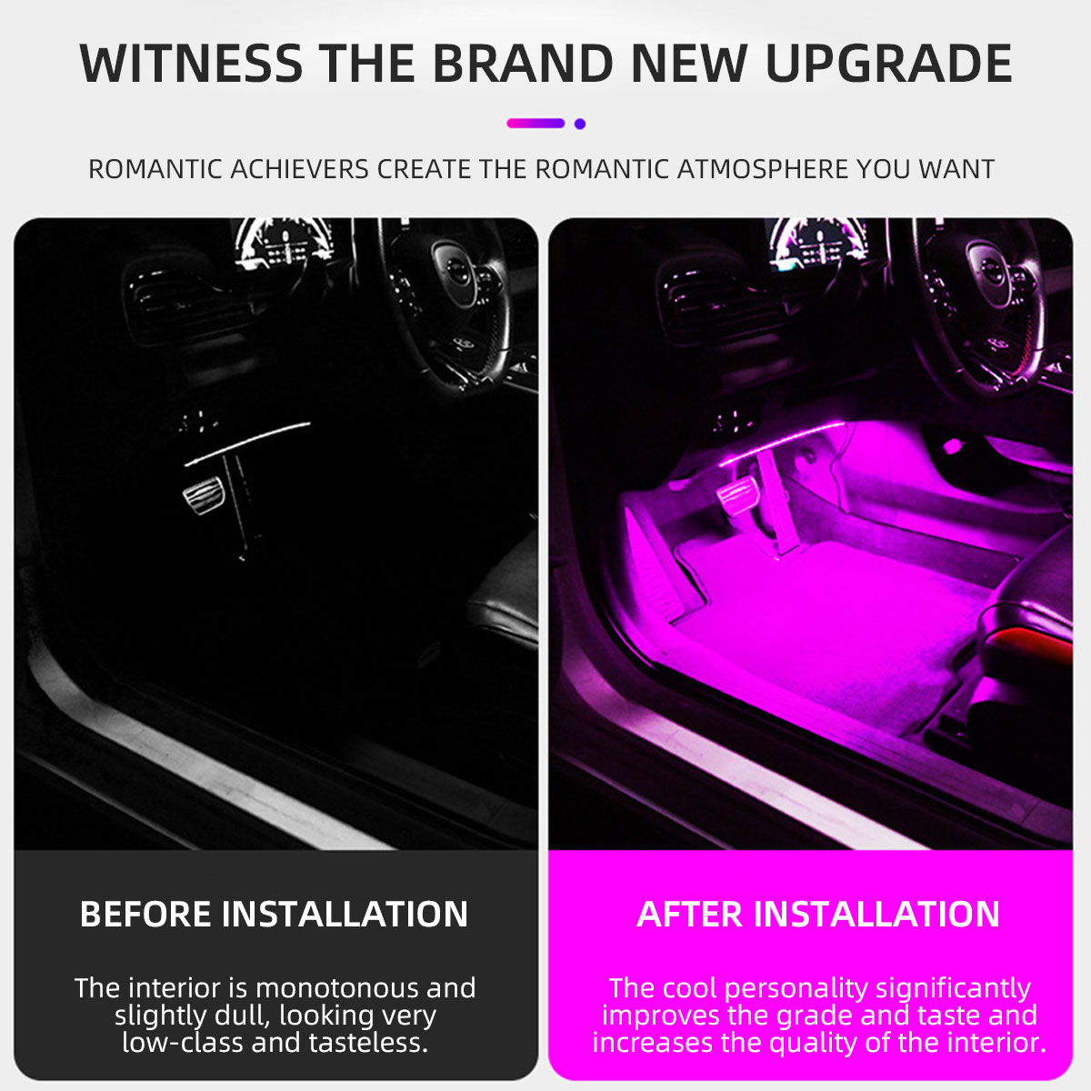 2/4in1 12/18 LED RGB 레인보우 분위기  - Led Ambient Interior Car Lights App Control 리뷰 및 가격
