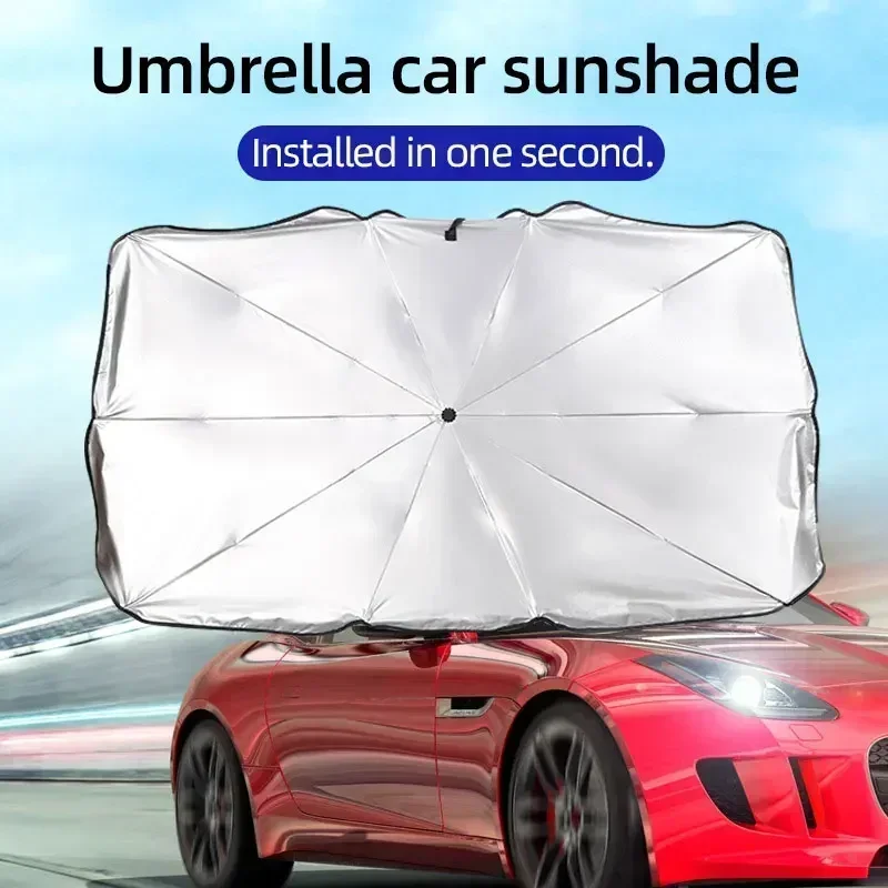 접이식 자동차 앞유리 차양 우산, 실버 접착제 UV 차 - Car Sunshade Windshield Umbrella Foldable 리뷰 및 가격