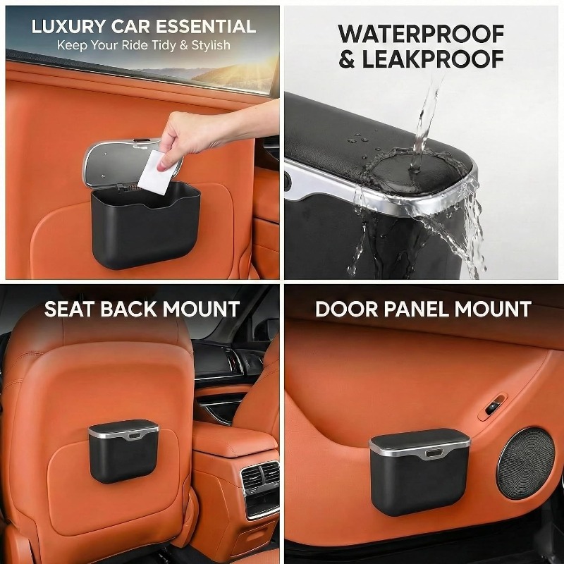 뚜껑이 있는 차량용 쓰레기통, 누수 방지 걸이형 자동차 - Waterproof Car Trash Can With Lid 리뷰 및 가격