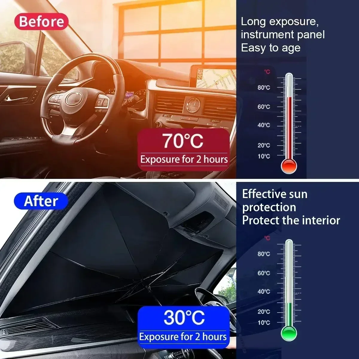 차량 앞유리 차양 우산 접이식 햇빛 가리개 UV 차단  - Car Sunshade Windshield Umbrella Foldable 리뷰 및 가격