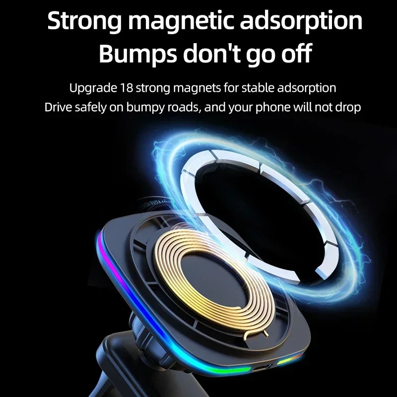 15W 마그네틱 차량용 무선 충전기 LED 에어벤트 클 - Magnetic Phone Holder For Car Vent 리뷰 및 가격