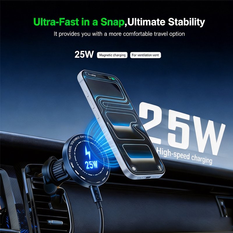 강력한 25W 자석 무선 차량용 충전기 아이폰 17 1 - Magnetic Phone Holder For Car Vent 리뷰 및 가격