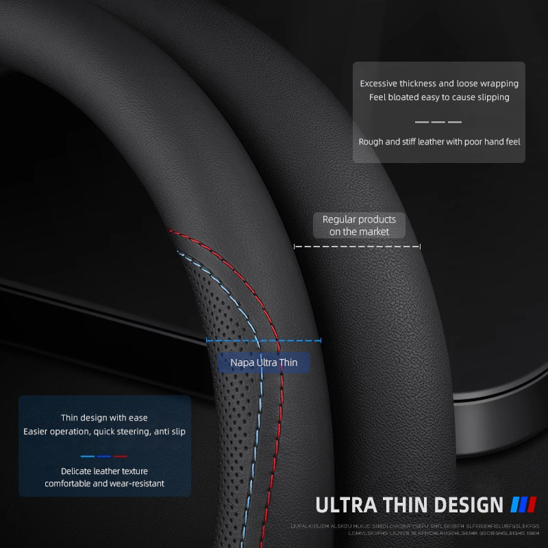 1개입 나파 가죽 자동차 핸들 커버 (MG4, MG5, - Car Steering Wheel Cover Anti Slip Breathable 리뷰 및 가격